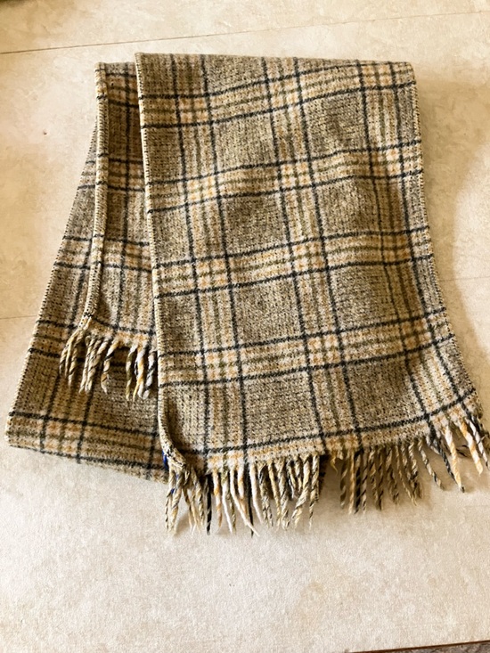 Pendleton Other - Pendleton Wool Plaid Scarf Vintage Green Cream Gold & Grey Cozy for Fall!